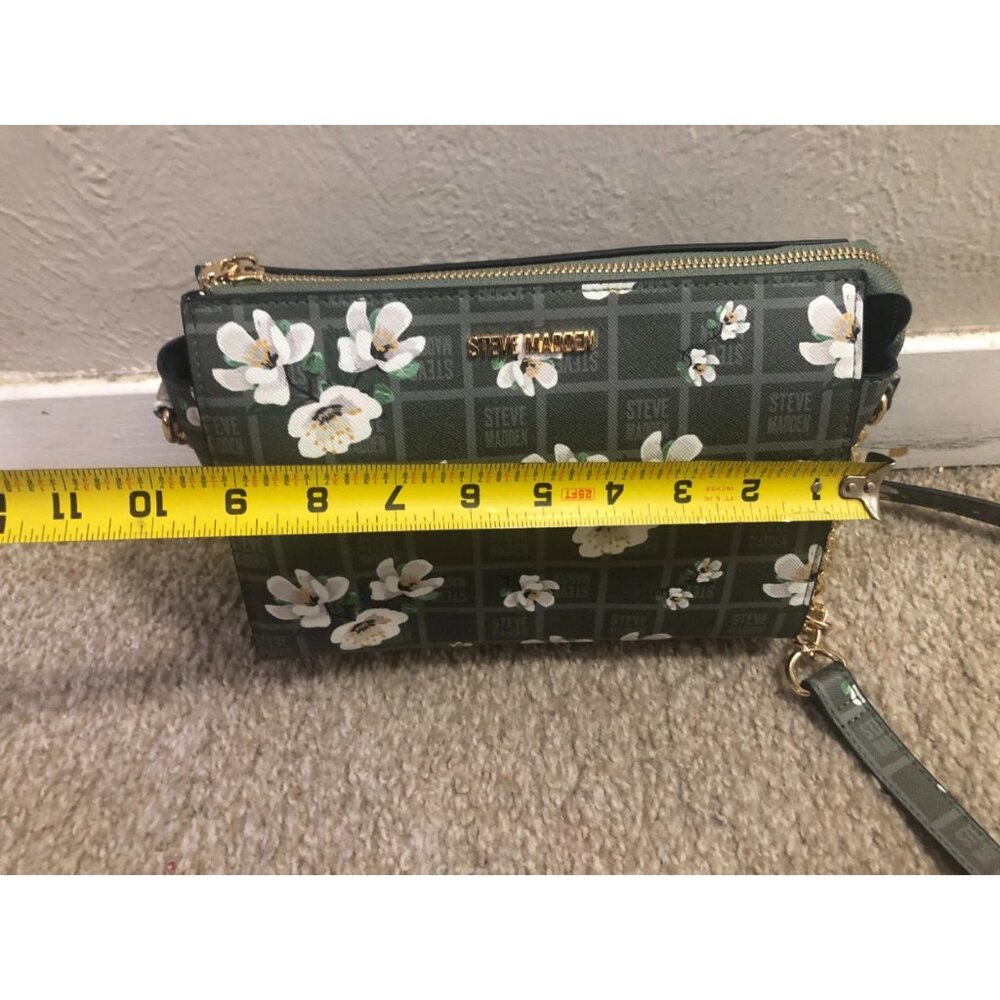 Steve Madden woman’s floral crosbody bag 10"×7" Olive green new without the tag - Picture 8 of 12